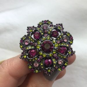 Adjustable Ring rhinestones and metal